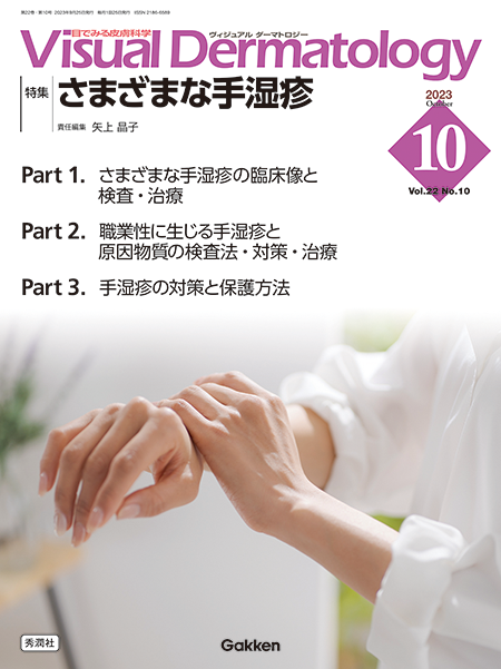 Visual Dermatology Vol.22 No.10（2023年10月号）「さまざまな手湿疹」